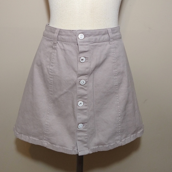 🌹Celebrity Pink Dusty Rose Skater Skirt with Buttons Down the Front Small - Picture 1 of 5